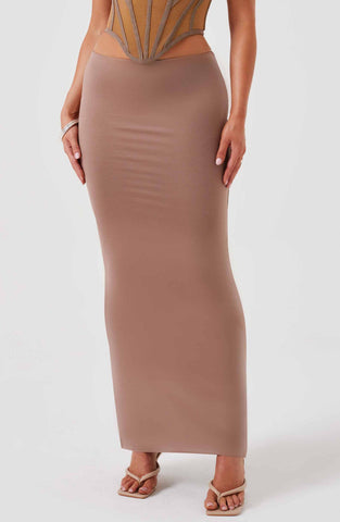 Astrid Maxi Skirt — Chocolate, Cuavan