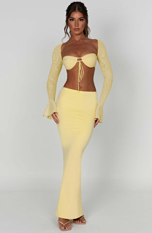 Astrid Maxi Skirt — Lemon, Cuavan