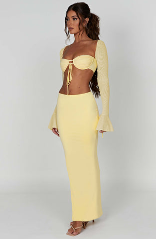 Astrid Maxi Skirt — Lemon, Cuavan