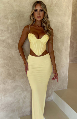 Astrid Maxi Skirt — Lemon, Cuavan