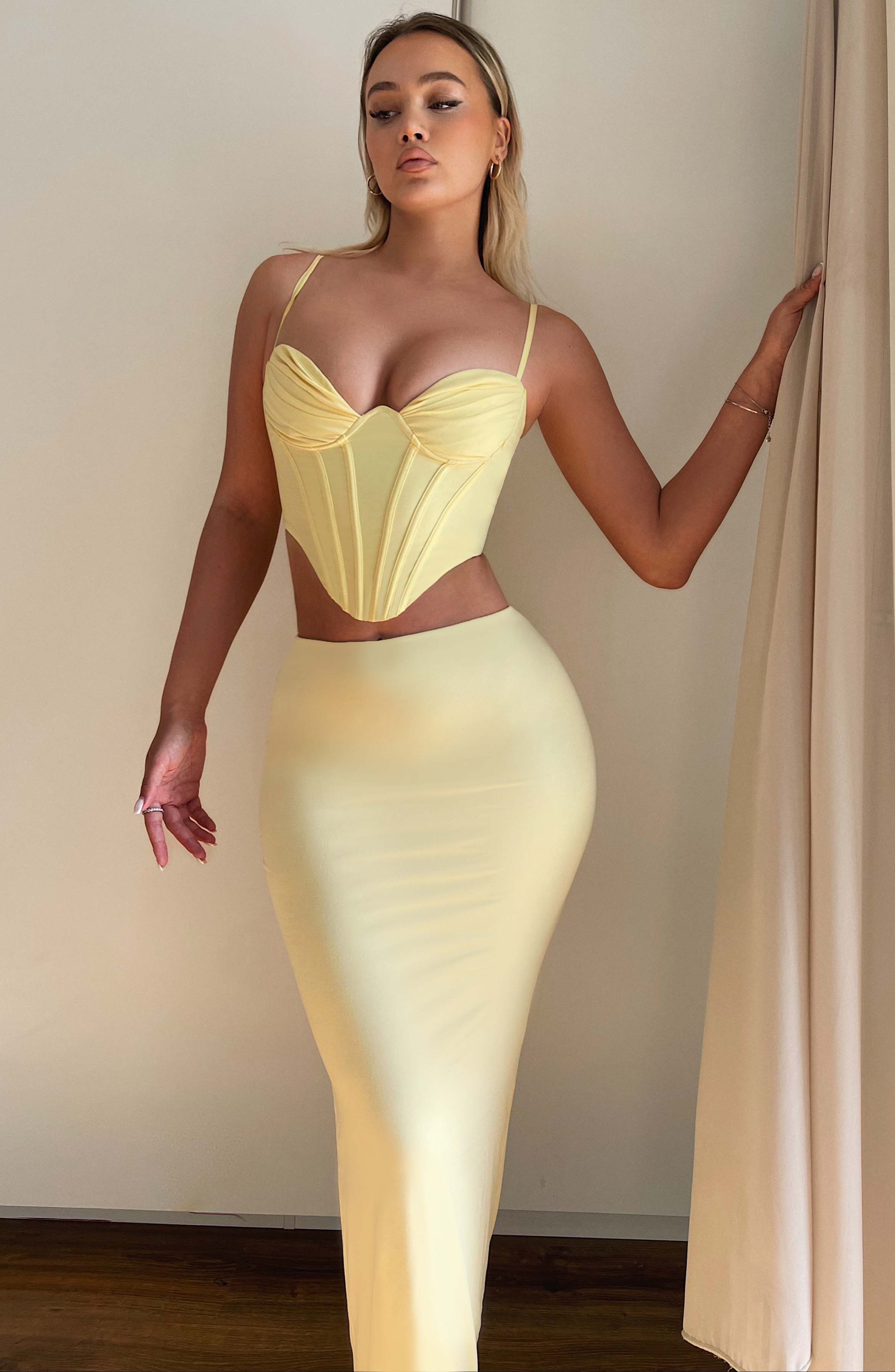 Astrid Maxi Skirt — Lemon, Cuavan