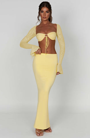 Astrid Maxi Skirt — Lemon, Cuavan