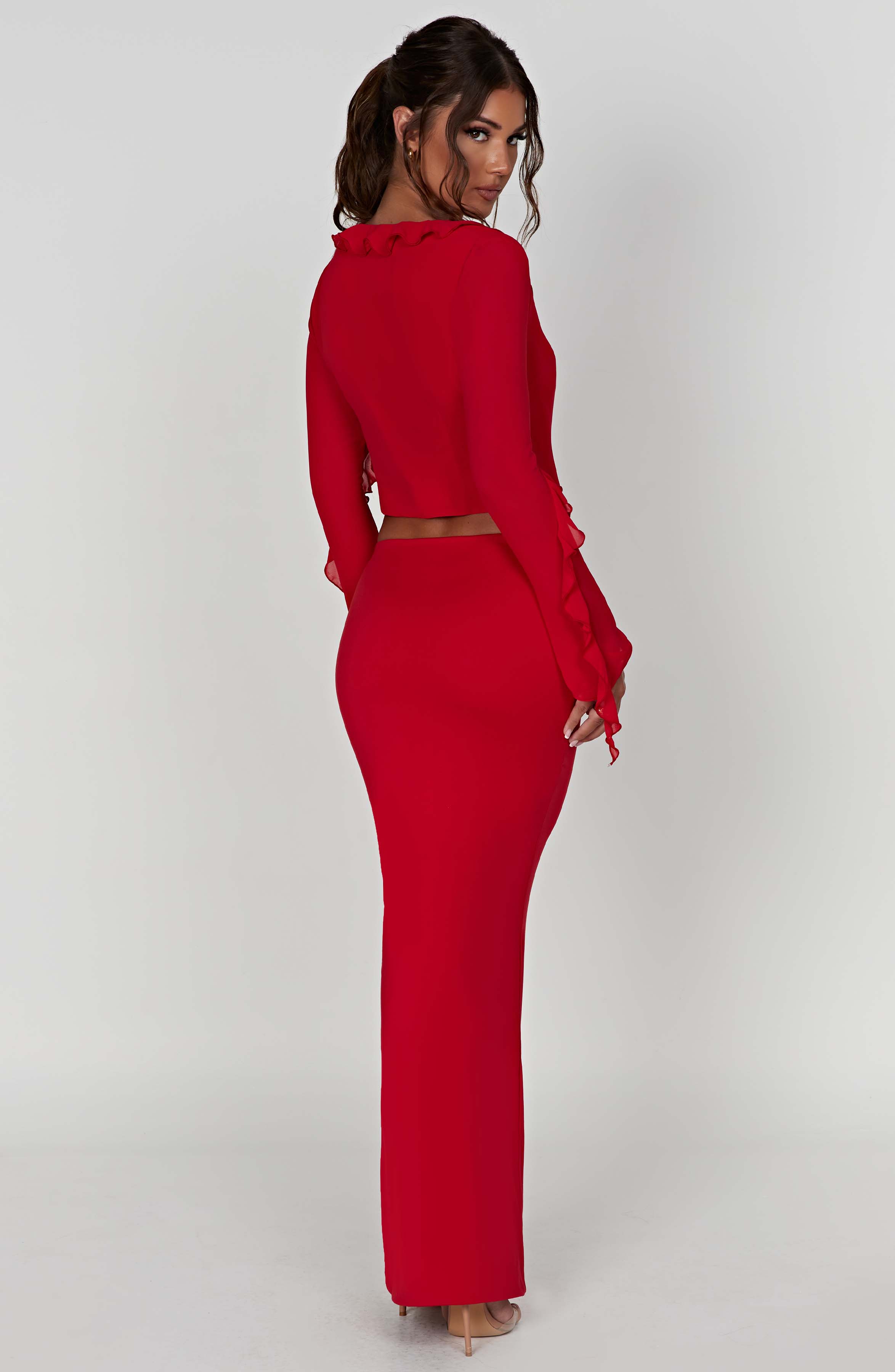 Astrid Maxi Skirt — Red, Cuavan