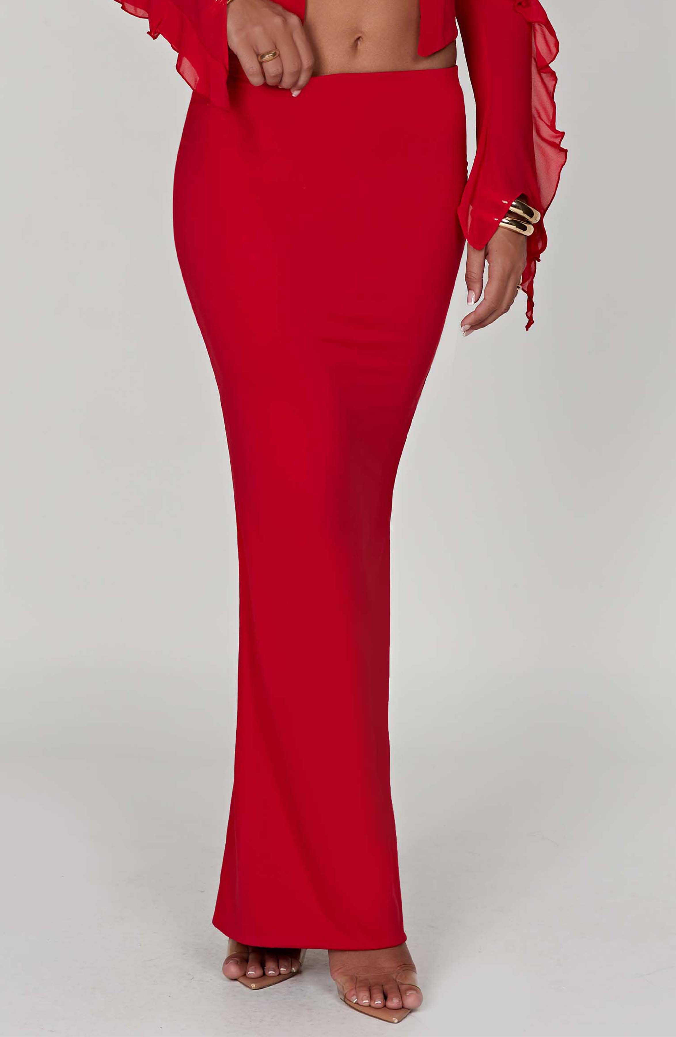 Astrid Maxi Skirt — Red, Cuavan