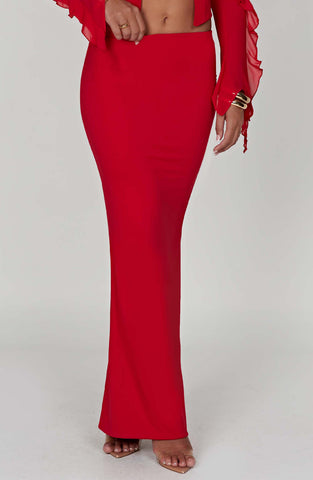 Astrid Maxi Skirt — Red, Cuavan