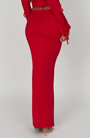 Astrid Maxi Skirt — Red, Cuavan