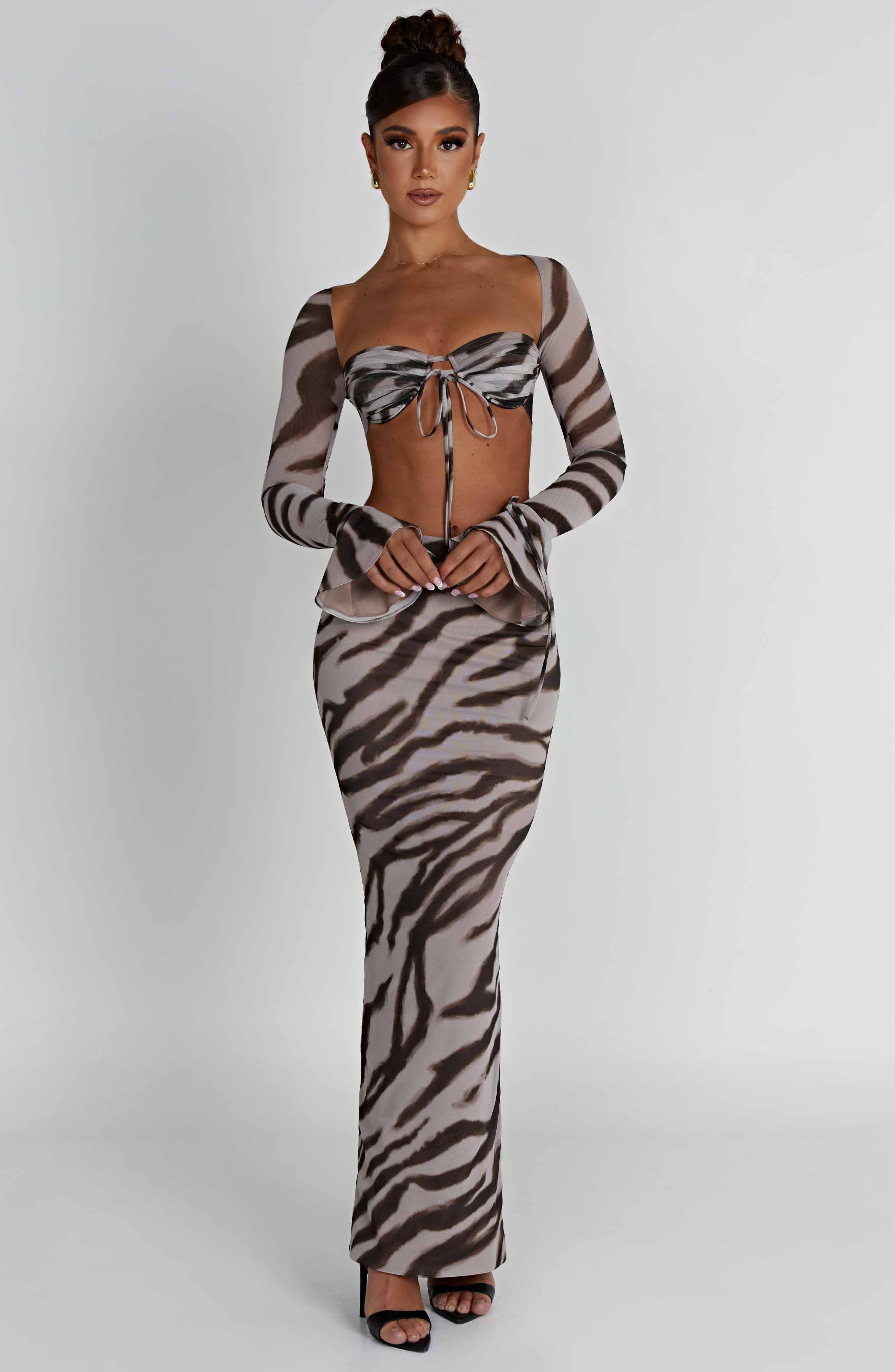 Astrid Maxi Skirt — Zebra Print, Cuavan