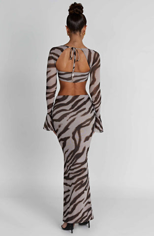 Astrid Maxi Skirt — Zebra Print, Cuavan