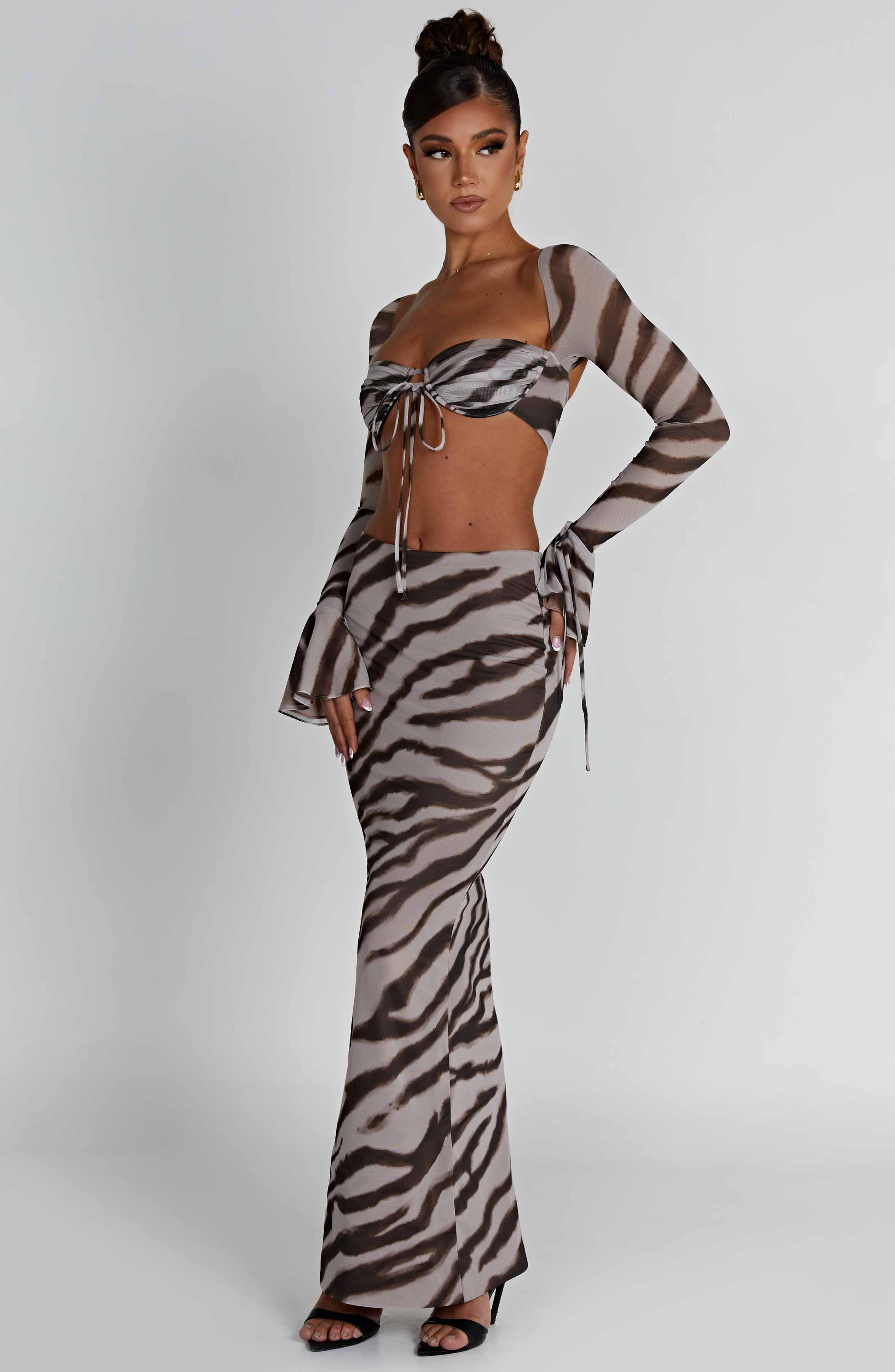 Astrid Maxi Skirt — Zebra Print, Cuavan