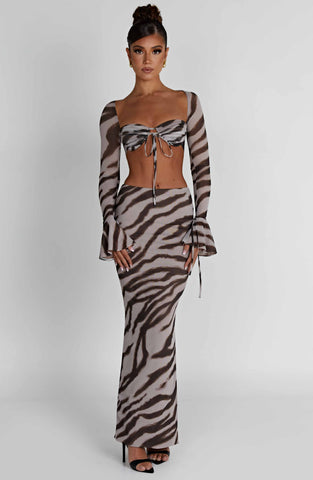 Astrid Maxi Skirt — Zebra Print, Cuavan