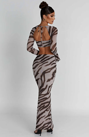 Astrid Maxi Skirt — Zebra Print, Cuavan