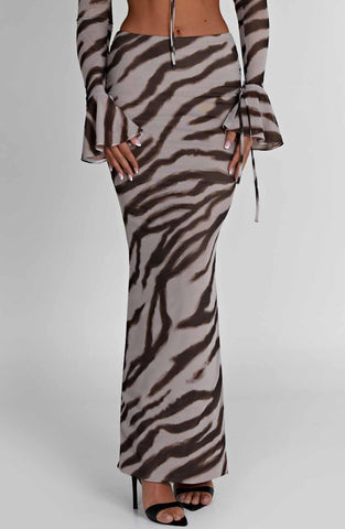 Astrid Maxi Skirt — Zebra Print, Cuavan