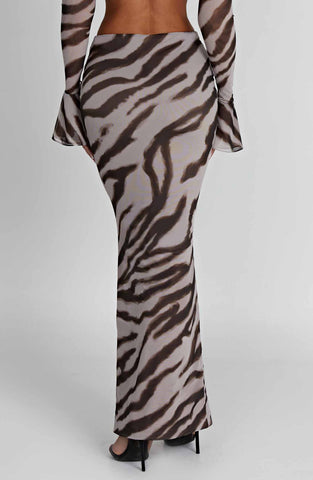 Astrid Maxi Skirt — Zebra Print, Cuavan