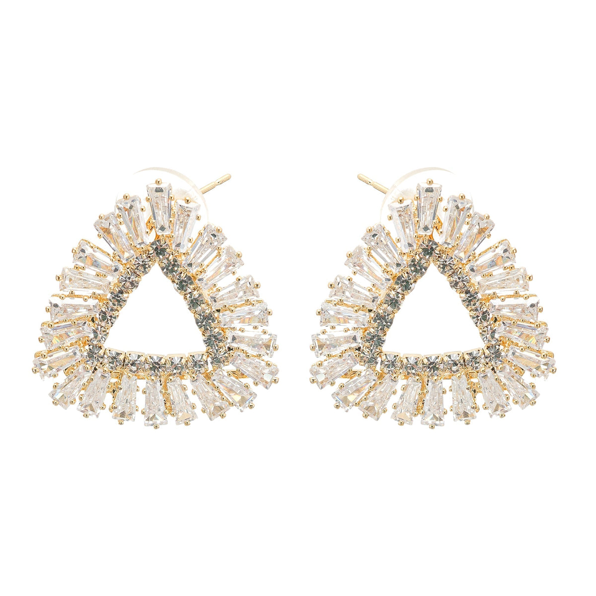 Aurore Triangle Crystal Earrings