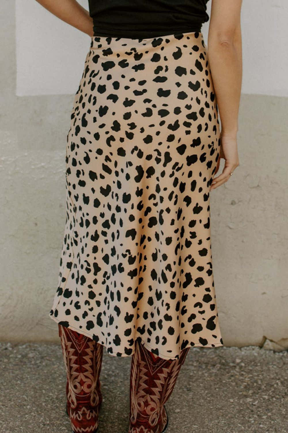 Slit Printed Midi Skirt, Cuavan