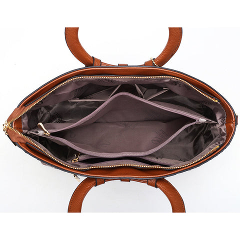 Vintage Crocodile-Embossed Leather Bag