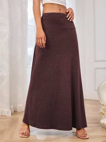 Elastic Waist Maxi Skirt, Cuavan