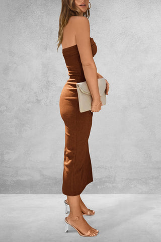 Slit Tube Midi Dress, Cuavan