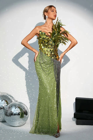 Gemma Sequin Maxi Dress — Emerald Green (II)