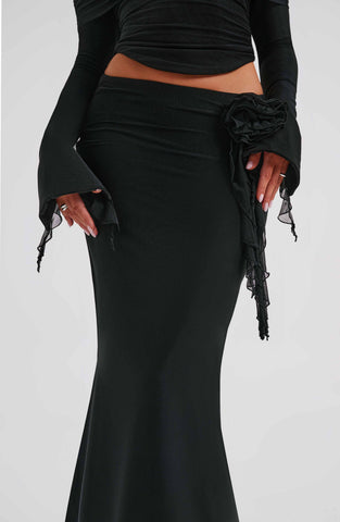 Deema Maxi Skirt — Black, Cuavan