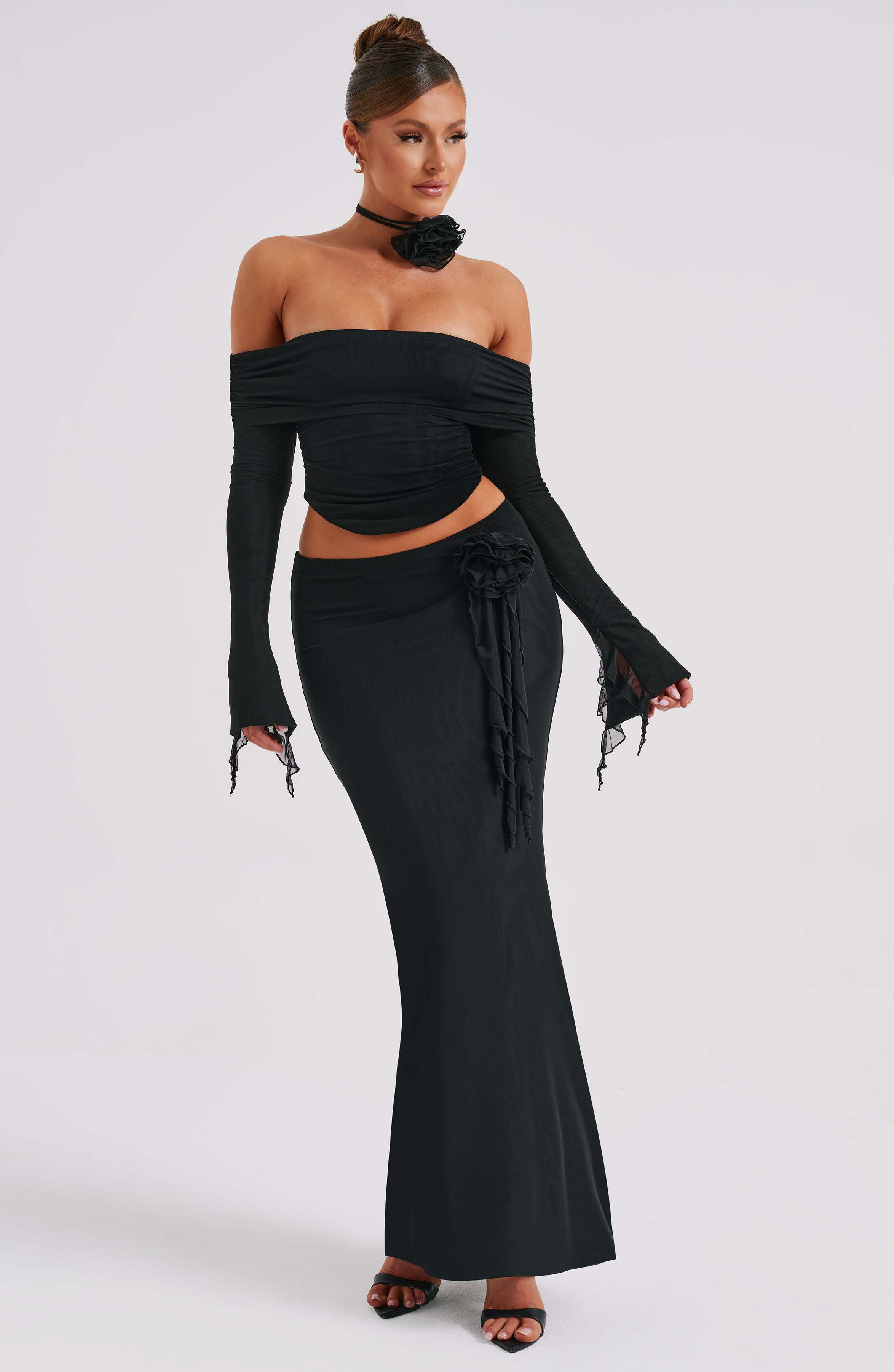 Deema Maxi Skirt — Black, Cuavan