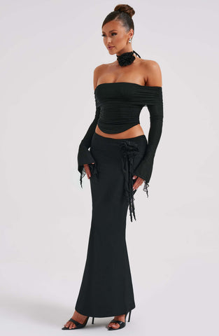 Deema Maxi Skirt — Black, Cuavan