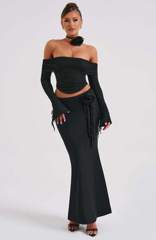 Deema Maxi Skirt — Black, Cuavan