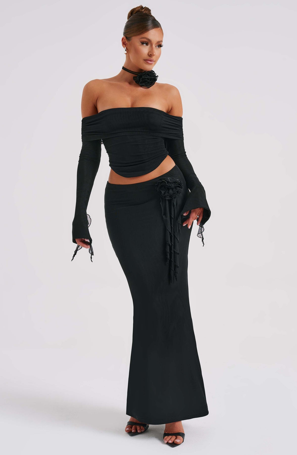 Deema Maxi Skirt — Black, Cuavan