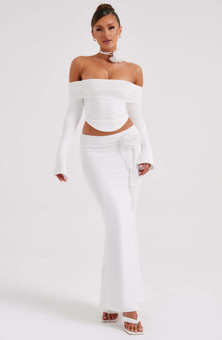 Deema Maxi Skirt — Ivory, Cuavan