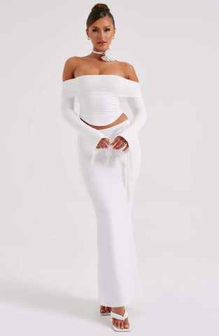 Deema Maxi Skirt — Ivory, Cuavan
