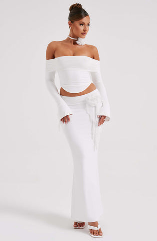 Deema Maxi Skirt — Ivory, Cuavan