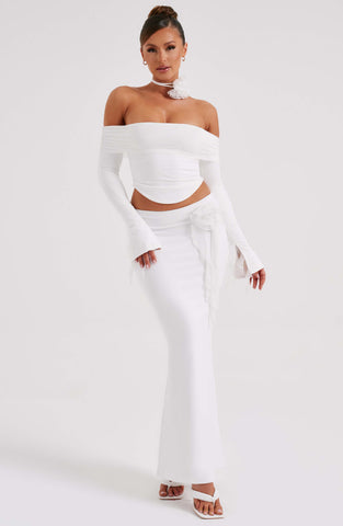 Deema Maxi Skirt — Ivory, Cuavan
