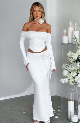 Deema Maxi Skirt — Ivory, Cuavan