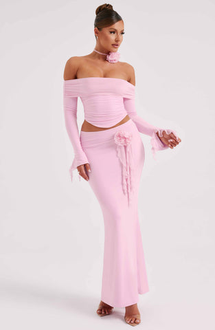 Deema Maxi Skirt — Pink, Cuavan