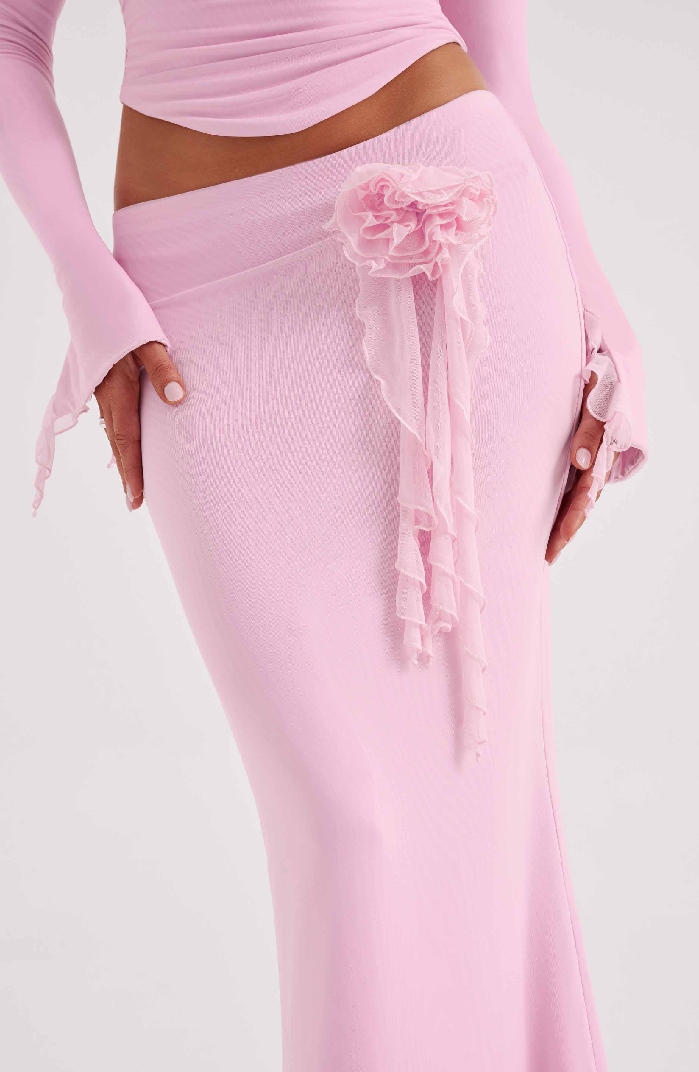 Deema Maxi Skirt — Pink, Cuavan