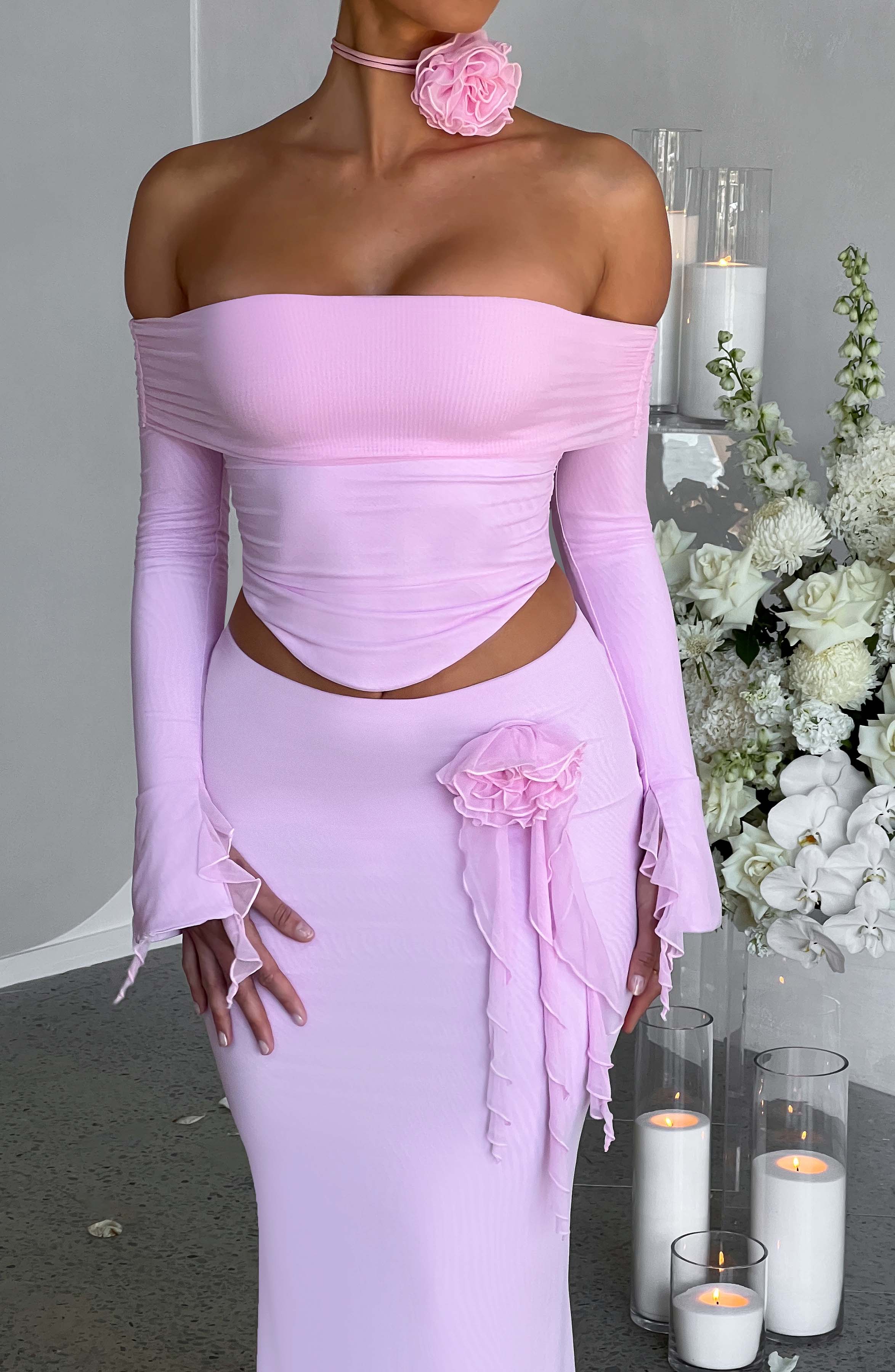 Deema Maxi Skirt — Pink, Cuavan