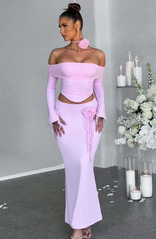 Deema Maxi Skirt — Pink, Cuavan
