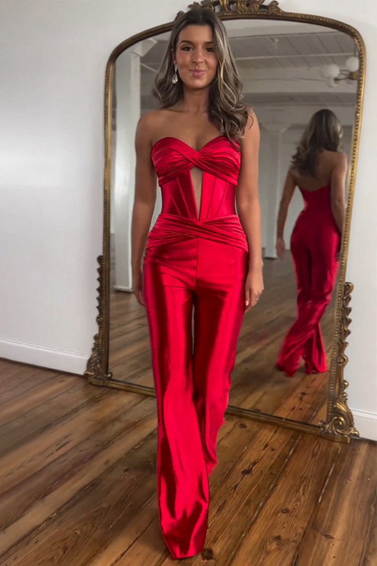 Radiant Rouge Strapless Corset Jumpsuit (II), Cuavan
