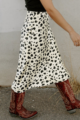 Slit Printed Midi Skirt, Cuavan