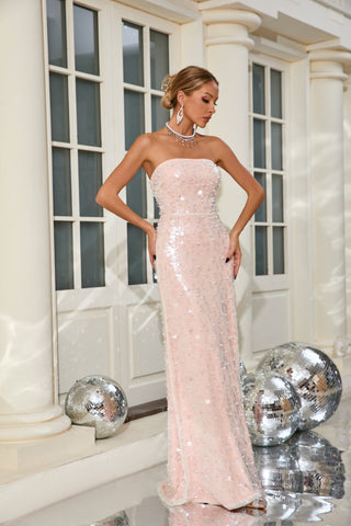 Link Sequin Maxi Dress — Pink
