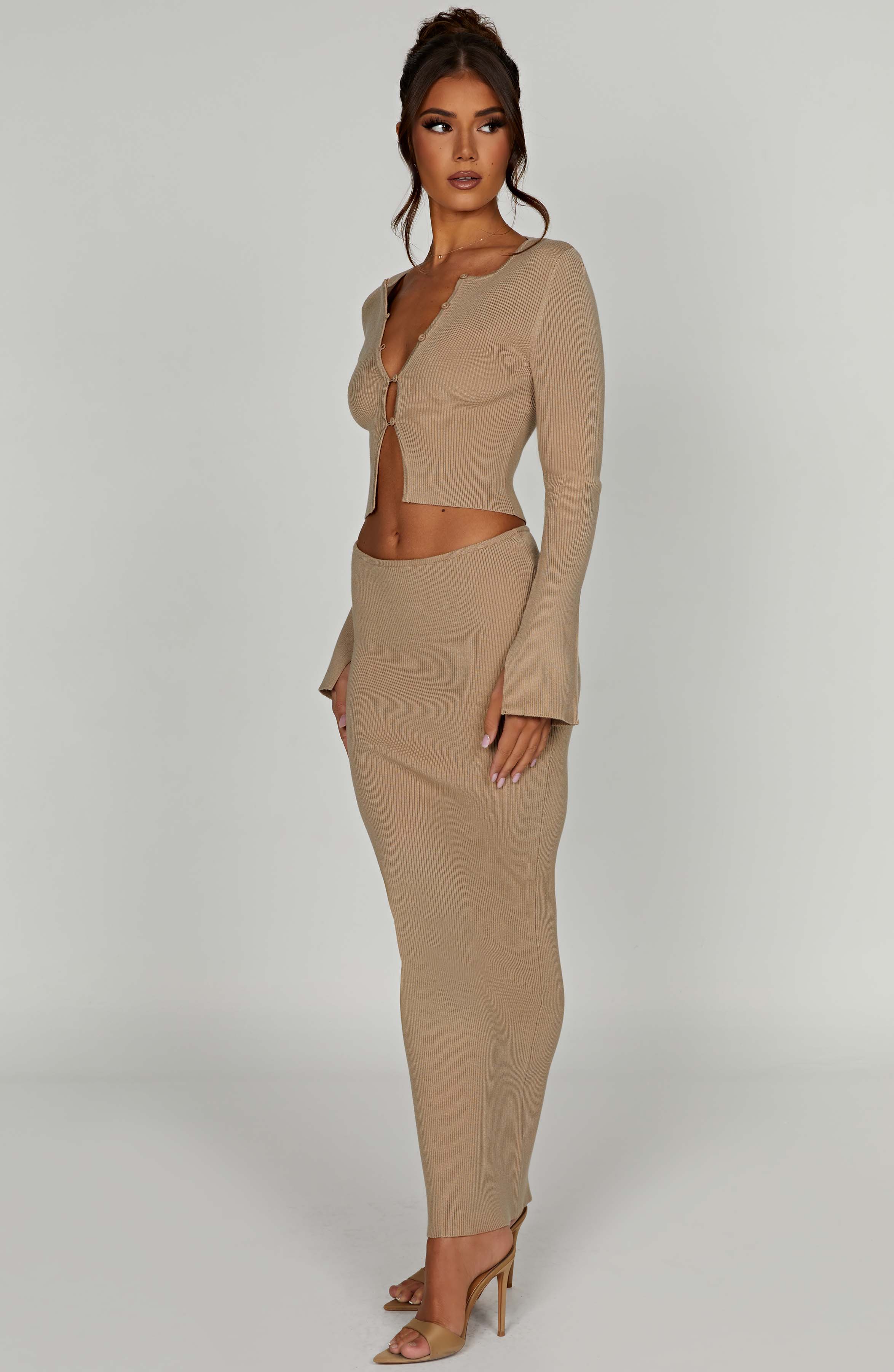 Elia Maxi Skirt — Beige, Cuavan