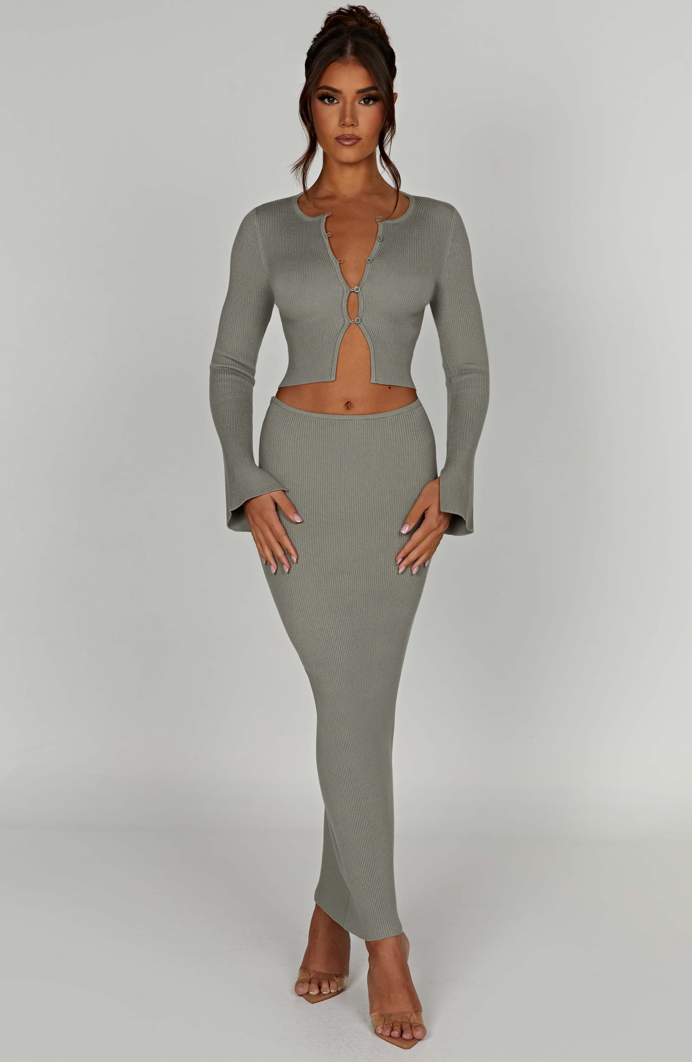 Elia Maxi Skirt — Khaki, Cuavan