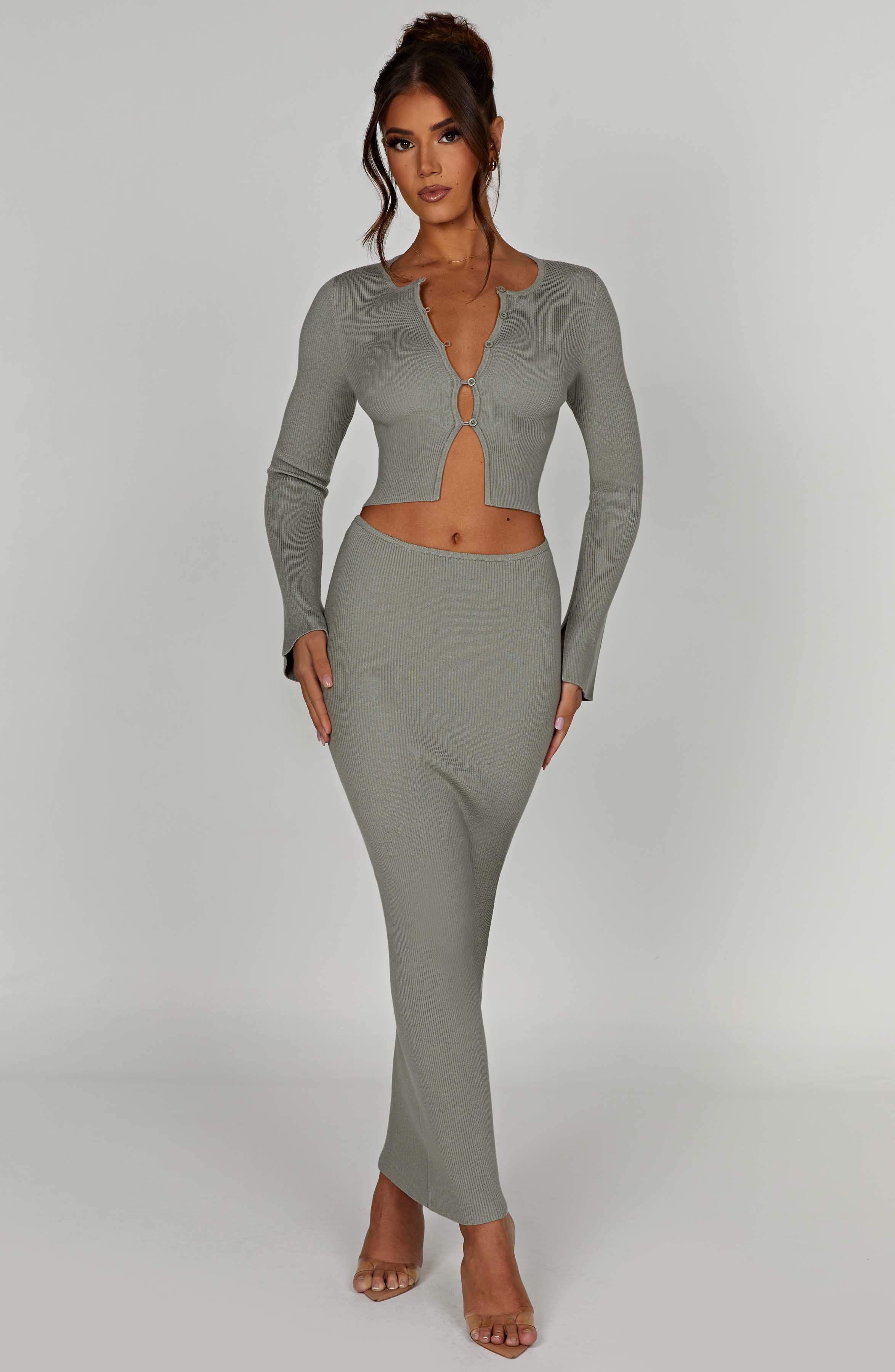 Elia Maxi Skirt — Khaki, Cuavan