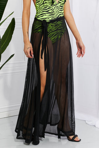 Beach Is My Runway Mesh Wrap Cover-Up Skirt, Cuavan