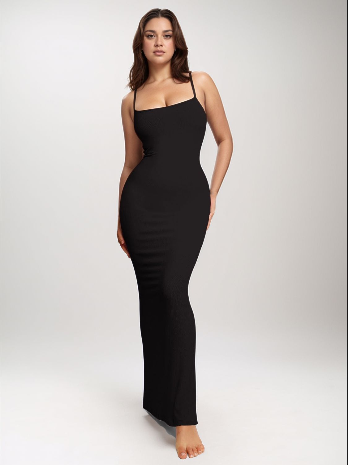 Sleek Contour Maxi Dress with Built-In Shapewear, Cuavan