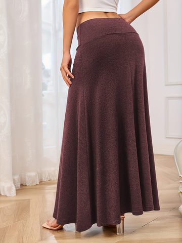 Elastic Waist Maxi Skirt, Cuavan