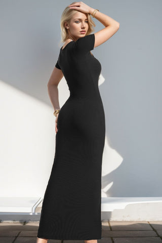 Square Neck Maxi Dress with Built-In Shapewear, Cuavan