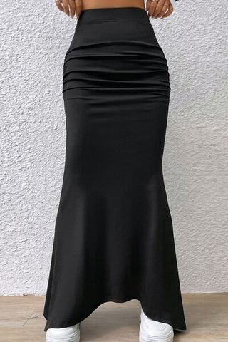 Ruched Maxi Trumpet Skirt, Cuavan