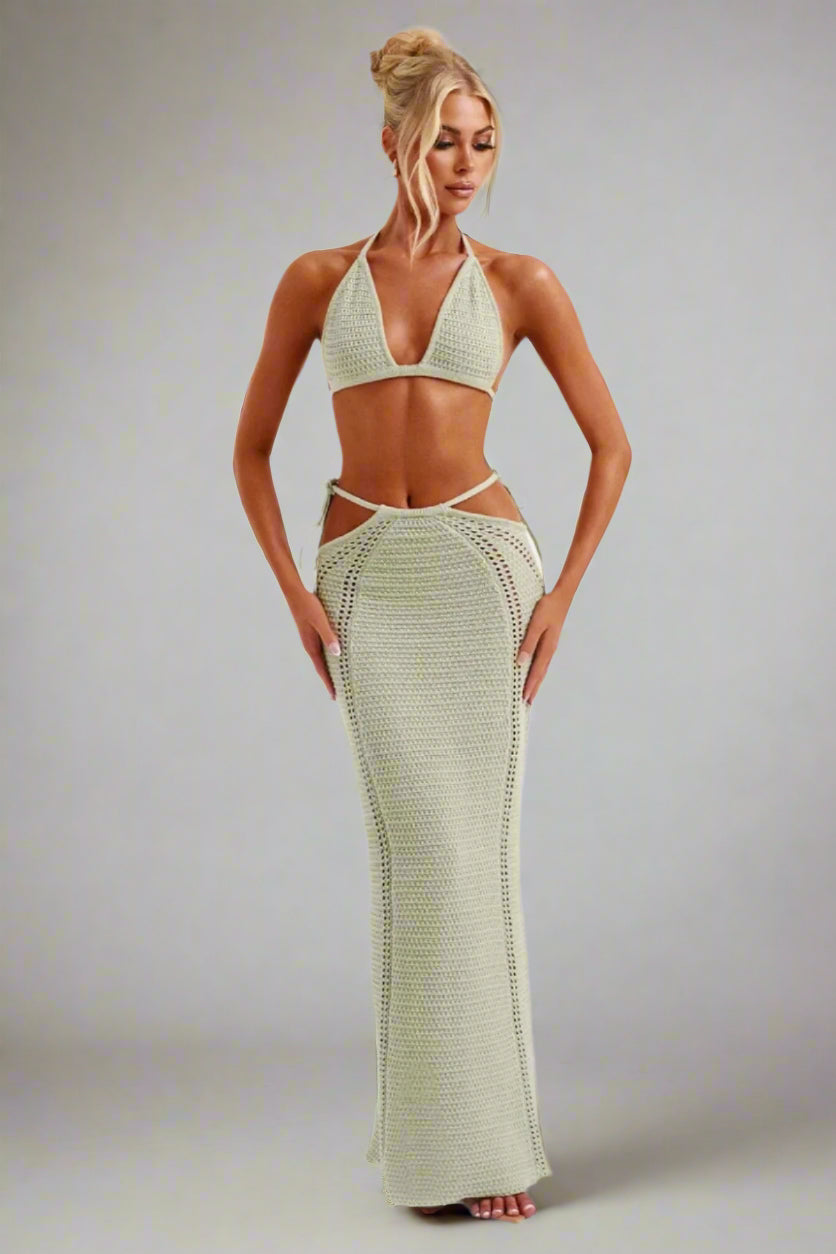 Gia Maxi Skirt — Green, Cuavan