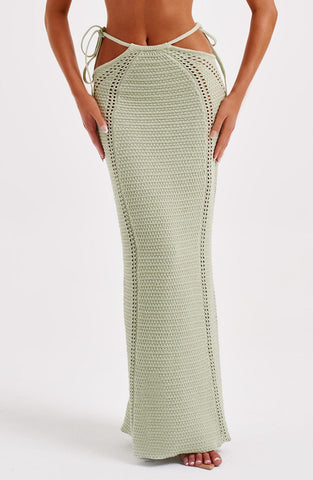 Gia Maxi Skirt — Green, Cuavan